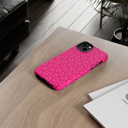 Hot Pink Leopard Print Phone Case – Bold Coquette Leopard Tough Case