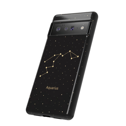 Aquarius Zodiac Constellation Phone Case – Luxe Gold Celestial Cover