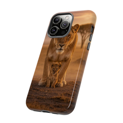 Lioness & Cub Phone Case | Safari Wildlife Tough Case for iPhone & Samsung