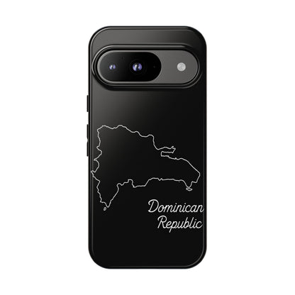 Dominican Republic Outline Phone Case – Minimal Country Map Tough Case (iPhone, Samsung, Pixel)