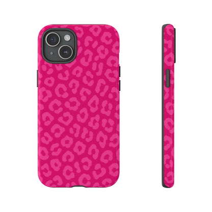 Hot Pink Leopard Print Phone Case – Bold Coquette Leopard Tough Case