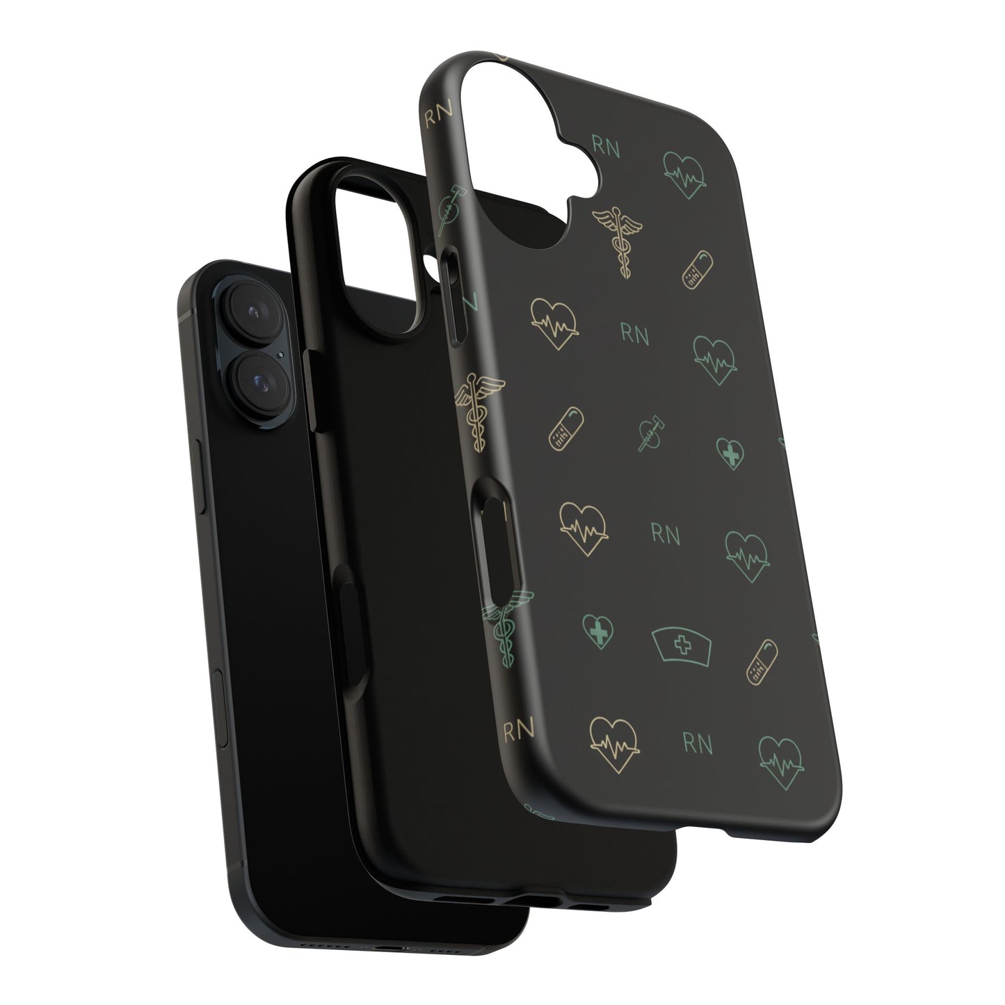 RN Nurse Phone Case – Minimal Medical Icon Pattern Healthcare Worker Tough Case