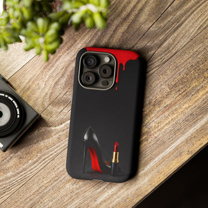 Dark Feminine Red Drip Phone Case – Gothic Glam Tough Cover
