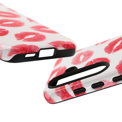 Red Lipstick Kiss Phone Case – Sexy Lip Print Pattern Tough Protective Cover