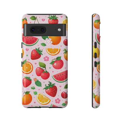 Fruit Phone Case – Tough Shockproof, Strawberry Cherry Citrus Summer Design for Iphone, Samsung Galaxy and Pixel