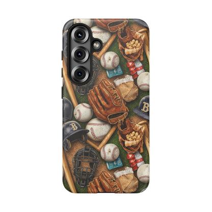 Baseball Gear Collage Phone Case – Vintage Baseball Equipment Sports Tough Case