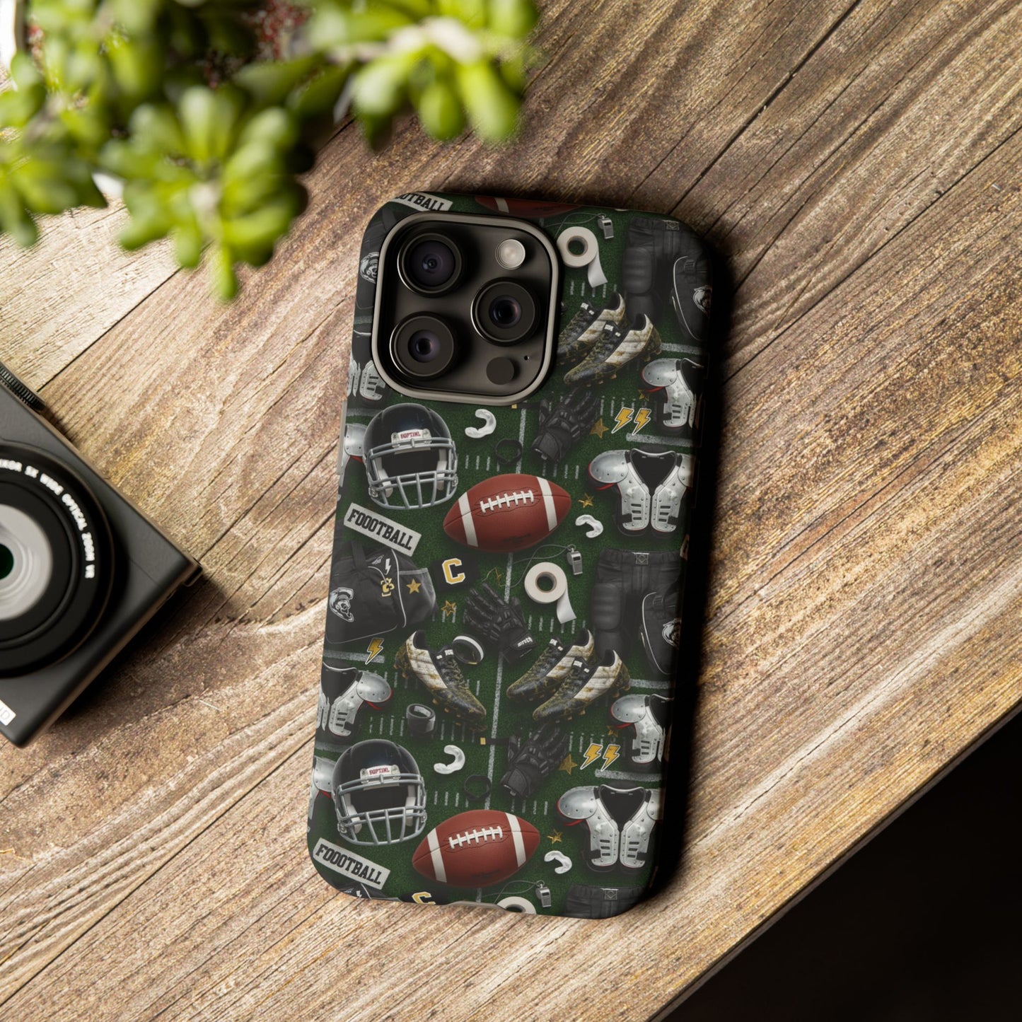 Football Pattern Phone Case – Sports Fan Tough Protective Game Day Case