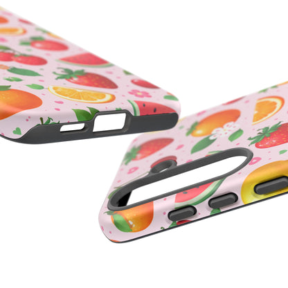 Fruit Phone Case – Tough Shockproof, Strawberry Cherry Citrus Summer Design for Iphone, Samsung Galaxy and Pixel