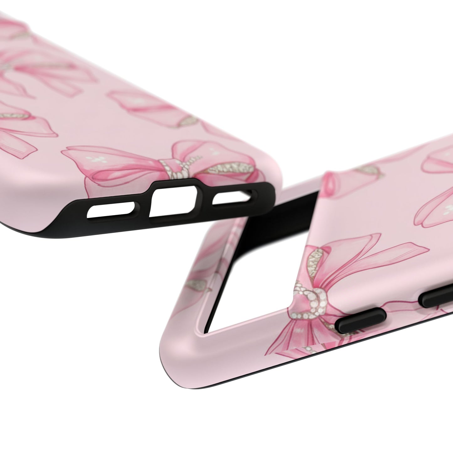 Pink Bow Pattern Phone Case | Coquette Aesthetic Tough Protective Case