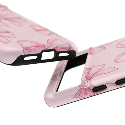 Pink Bow Pattern Phone Case | Coquette Aesthetic Tough Protective Case
