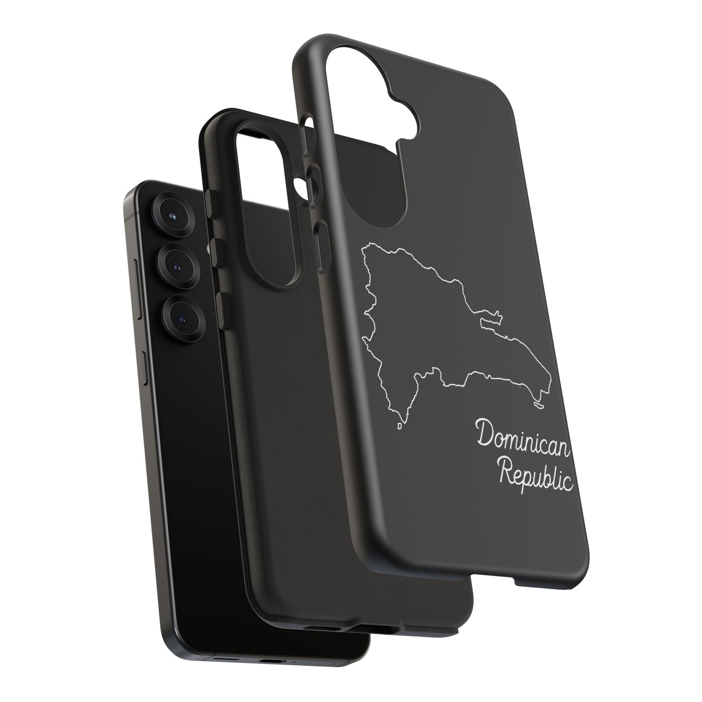 Dominican Republic Outline Phone Case – Minimal Country Map Tough Case (iPhone, Samsung, Pixel)