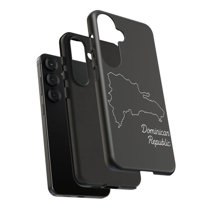 Dominican Republic Outline Phone Case – Minimal Country Map Tough Case (iPhone, Samsung, Pixel)