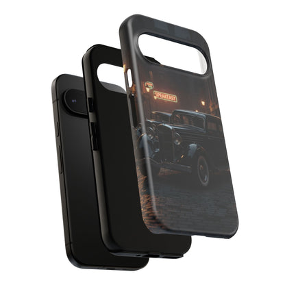 Vintage Classic Car Phone Case | Retro Noir Aesthetic | 1930s Street Scene Tough Case for iPhone & Samsung