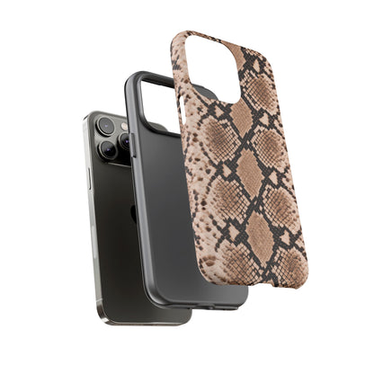 Snake Print Phone Case – Brown Python Pattern Slim Protective Cover for Iphone, Samsung Galaxy and Pixel