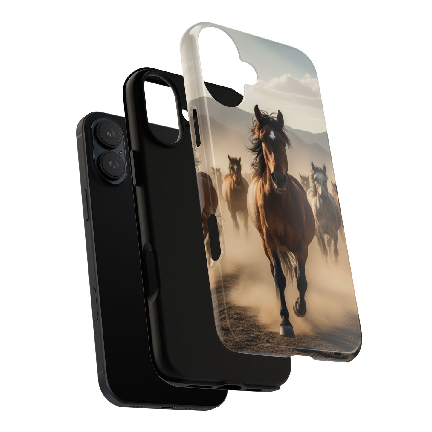 Running Horses Phone Case | Wild Mustang Herd Tough Protective Cover