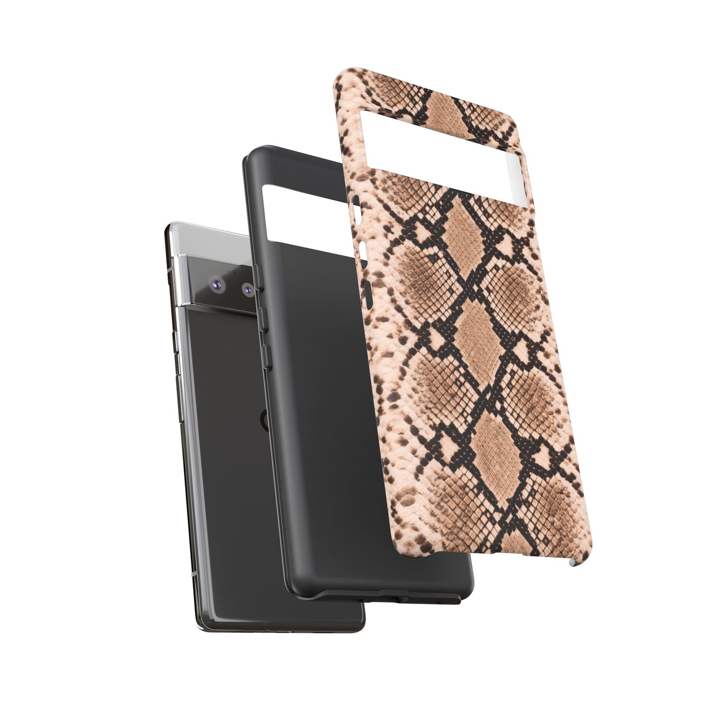 Snake Print Phone Case – Brown Python Pattern Slim Protective Cover for Iphone, Samsung Galaxy and Pixel