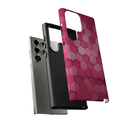 Hot Pink Hexagon Phone Case | Honeycomb Geometric Aesthetic | Cute Pink iPhone & Samsung Tough Protective Case