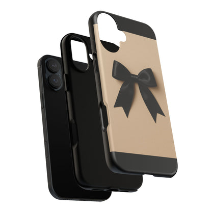 Black Bow Phone Case | Elegant Coquette Bow Design | Chic Neutral Tough Case for iPhone & Samsung