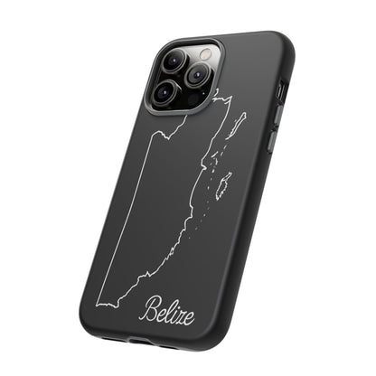 Belize Outline Phone Case – Minimal Country Map Tough Case (iPhone, Samsung, Pixel)
