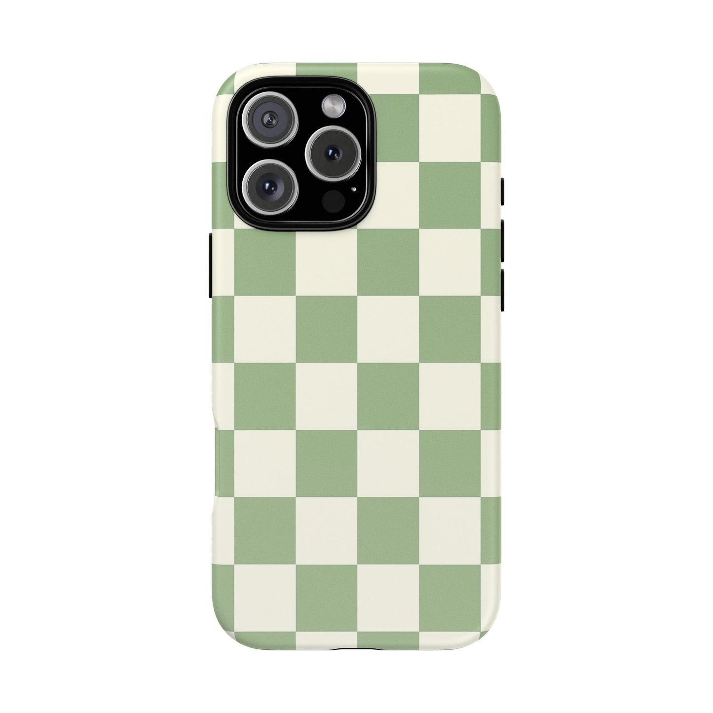 Sage Green Checkerboard Phone Case | Minimal Aesthetic Tough Case
