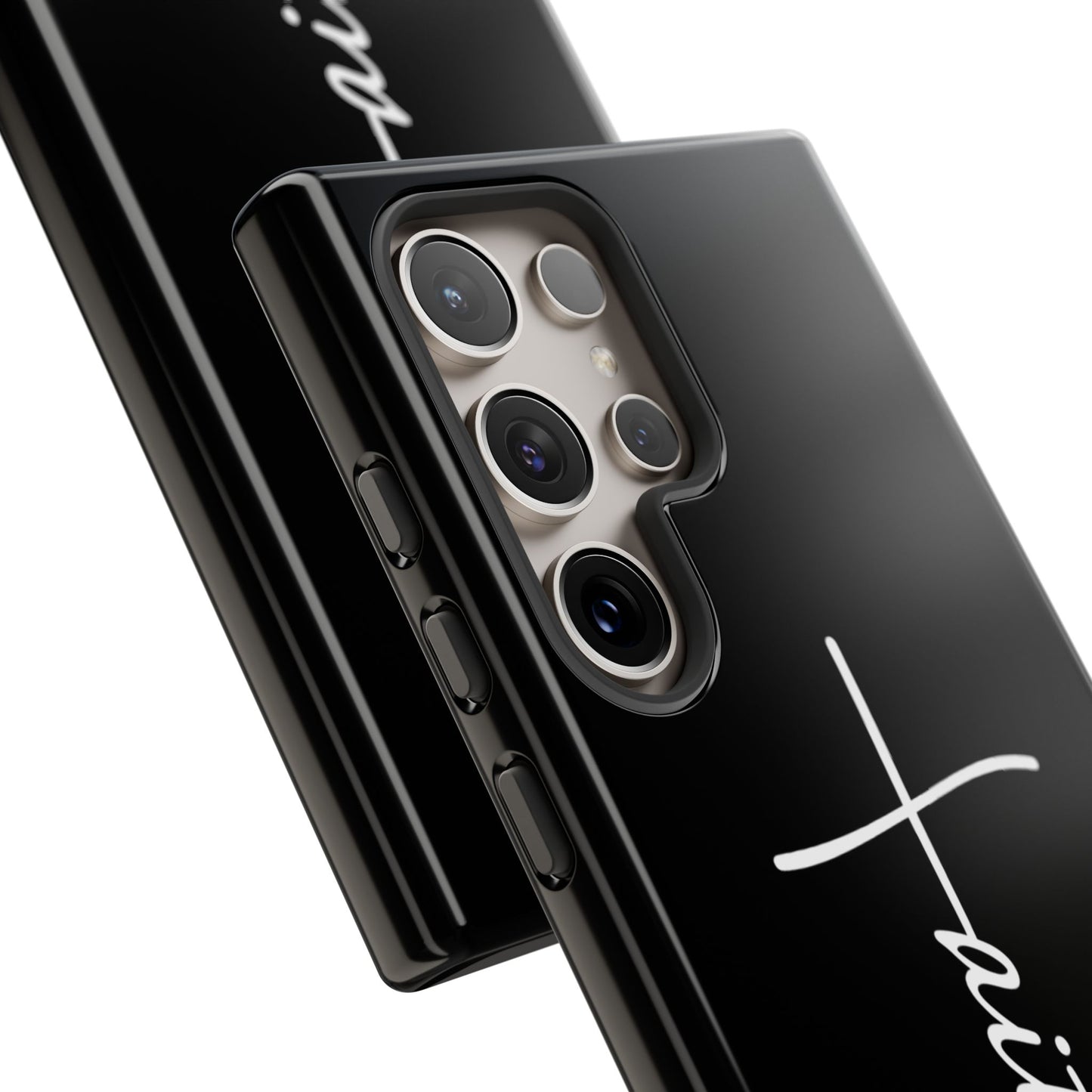 Faith Cross Phone Case, Christian Aesthetic Minimalist Black Matte Case, Religious Gift iPhone Samsung Cover