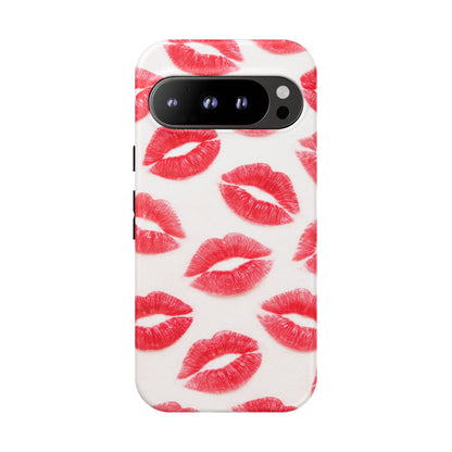 Red Lipstick Kiss Phone Case – Sexy Lip Print Pattern Tough Protective Cover