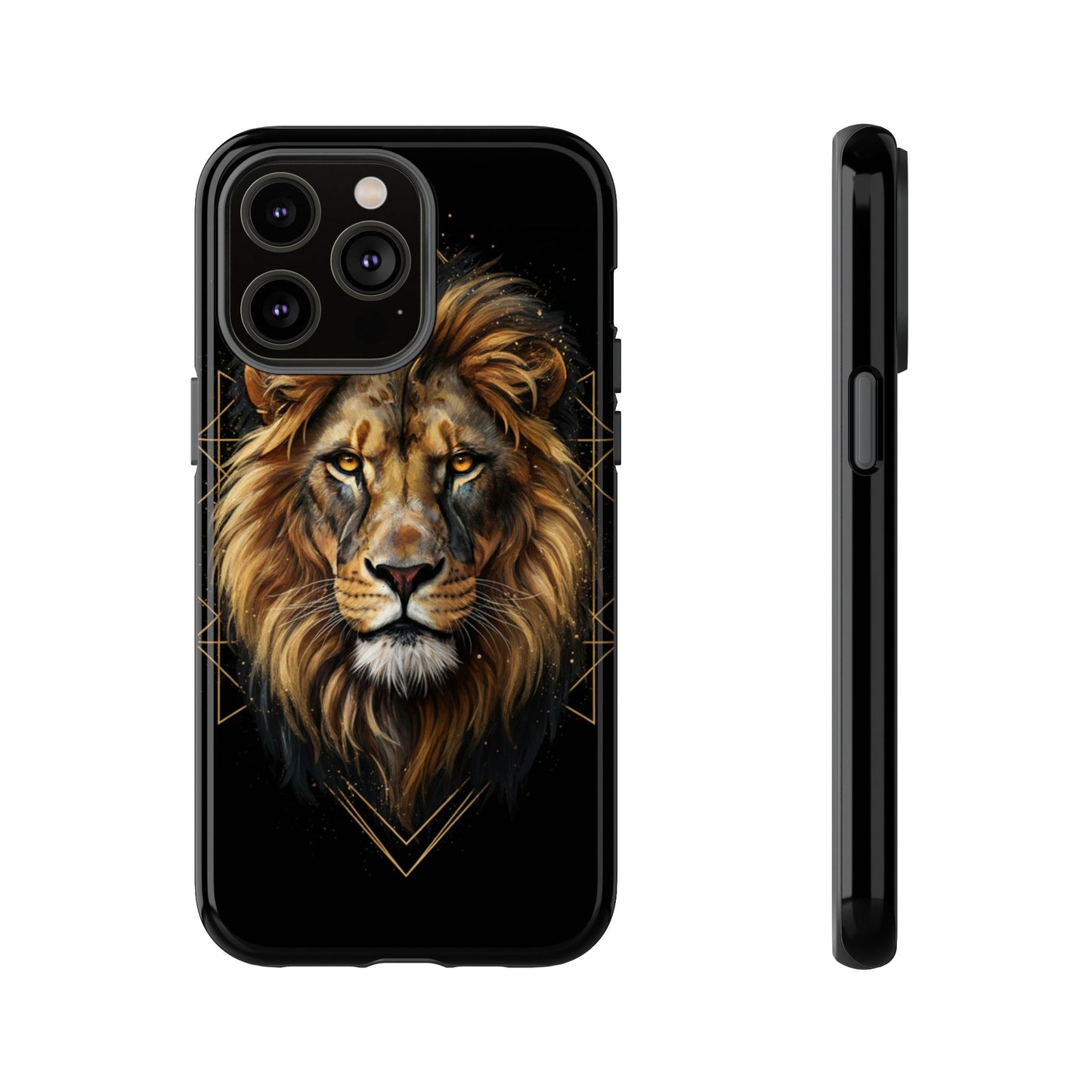 Majestic Lion Phone Case – Black Gold Luxury Lion Art Tough Protective Case