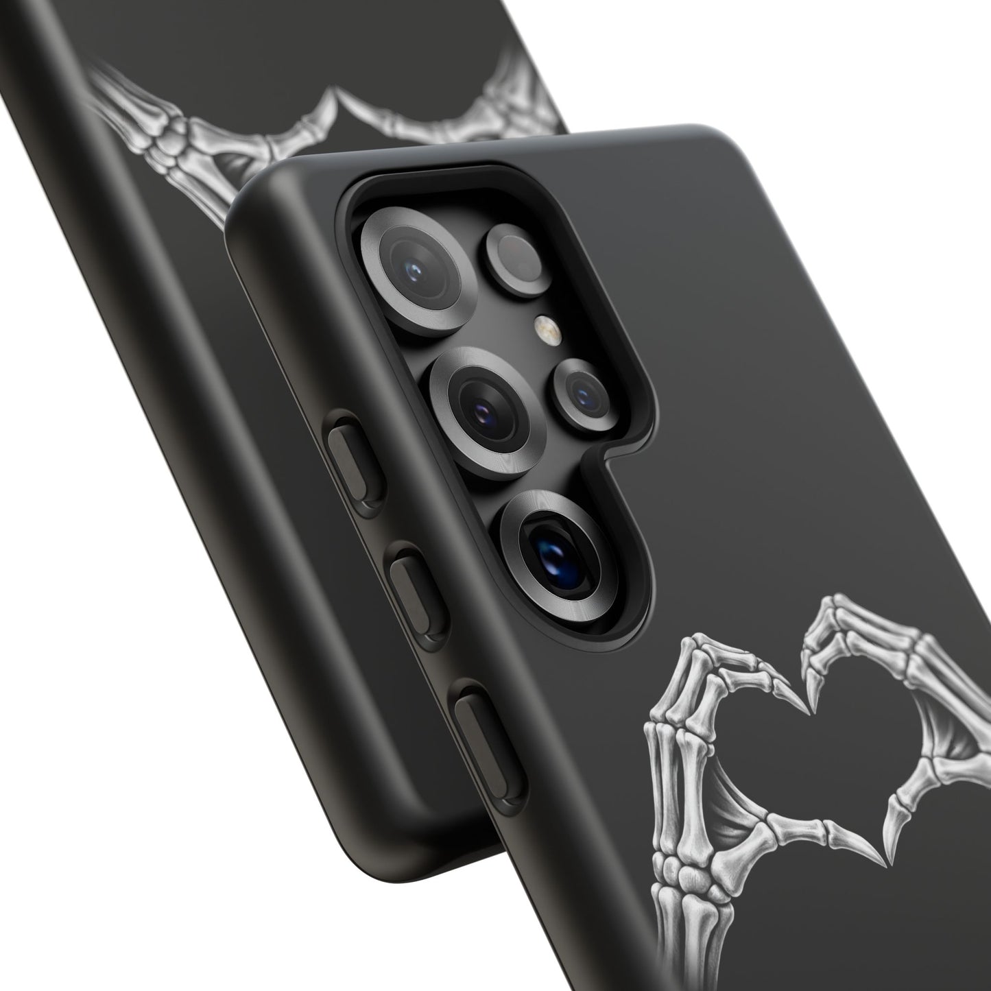 Skeleton Hands Heart Phone Case | Gothic Black Protective Cover