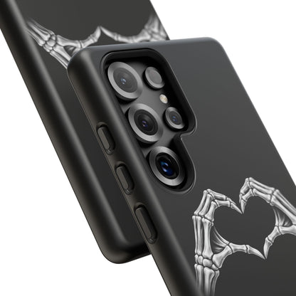 Skeleton Hands Heart Phone Case | Gothic Black Protective Cover