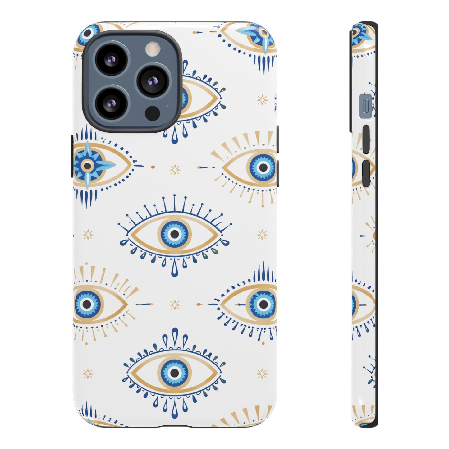Blue Evil Eye Phone Case – Protective Slim Shockproof Cover for Iphone, Samsung Galaxy and Pixel
