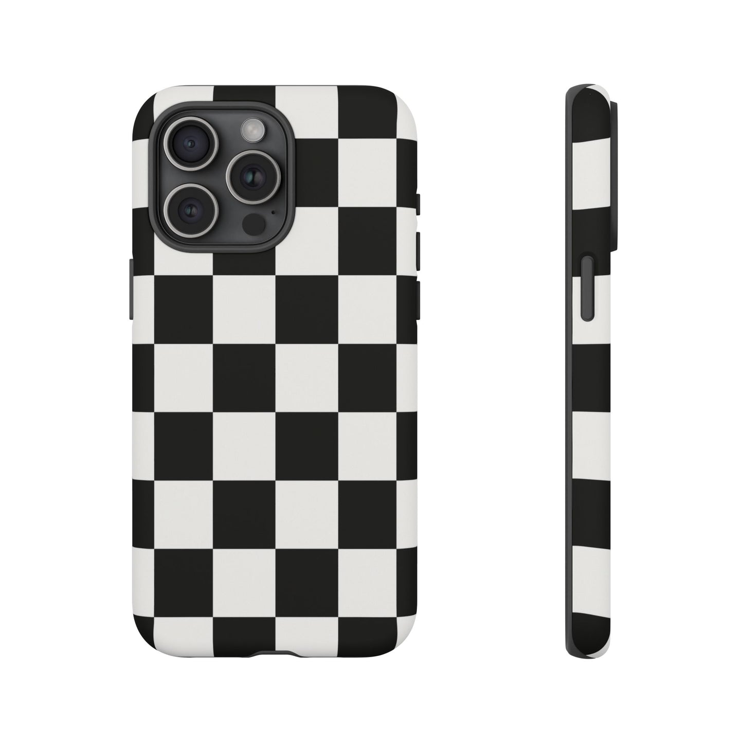 Black & White Checkerboard Phone Case – Classic Aesthetic Tough Protective Case for Iphone, Samsung Galaxy and Pixel