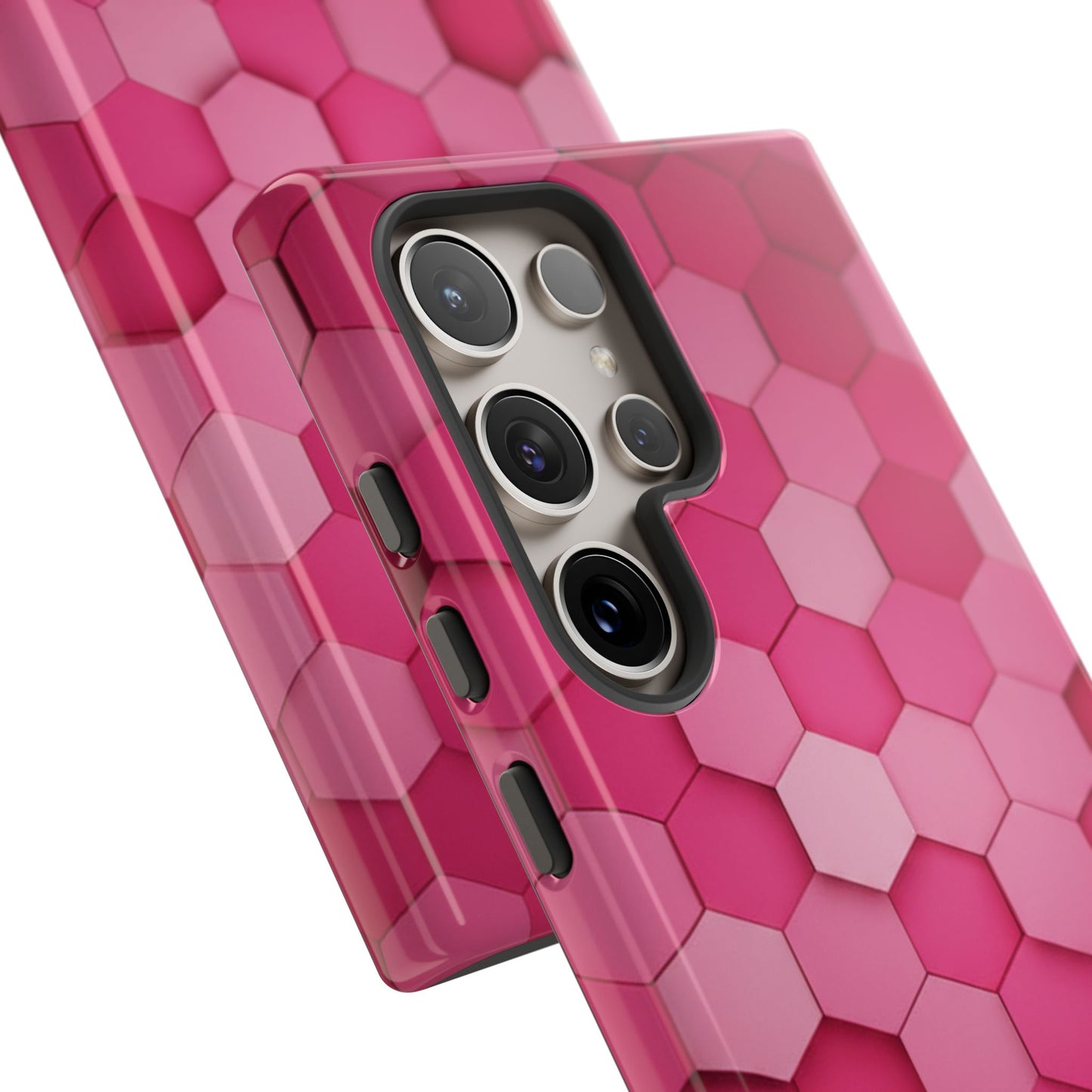 Hot Pink Hexagon Phone Case | Honeycomb Geometric Aesthetic | Cute Pink iPhone & Samsung Tough Protective Case