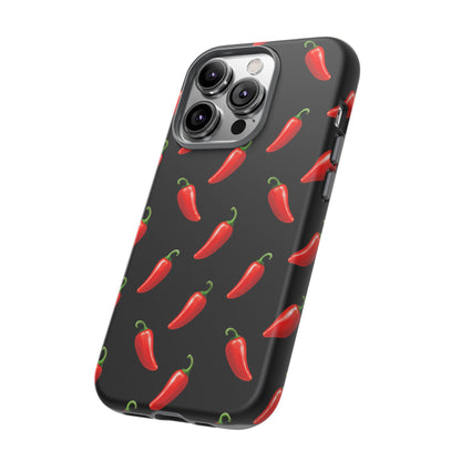 Spicy Chili Pepper Phone Case – Black Cute Hot Pepper Tough Cover for Iphone, Samsung Galaxy and Pixel