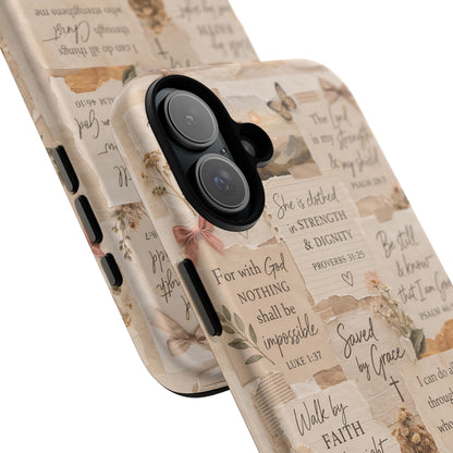 Christian Bible Verse Phone Case | Faith Scripture Aesthetic Floral Christian Case