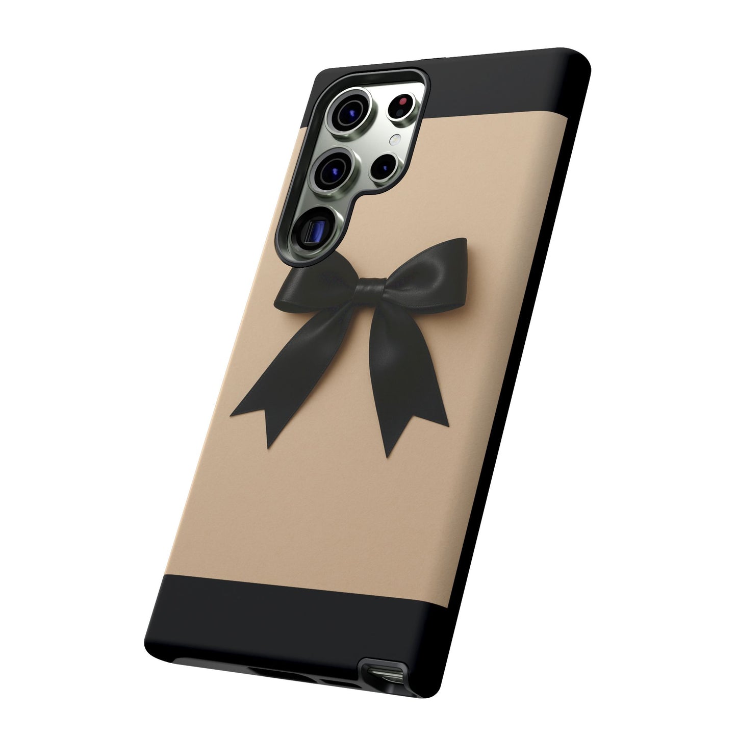 Black Bow Phone Case | Elegant Coquette Bow Design | Chic Neutral Tough Case for iPhone & Samsung