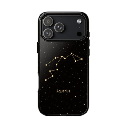 Aquarius Zodiac Constellation Phone Case – Luxe Gold Celestial Cover