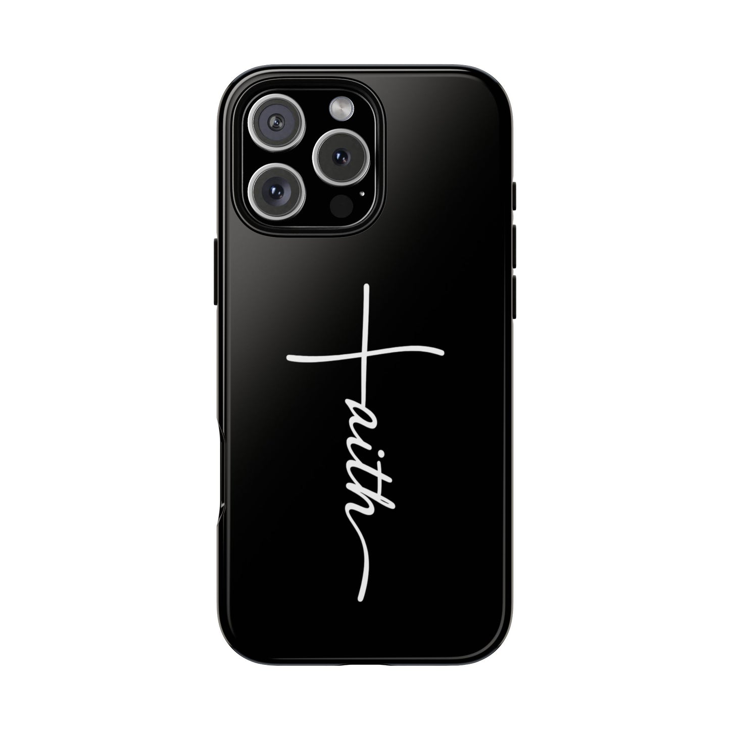Faith Cross Phone Case, Christian Aesthetic Minimalist Black Matte Case, Religious Gift iPhone Samsung Cover