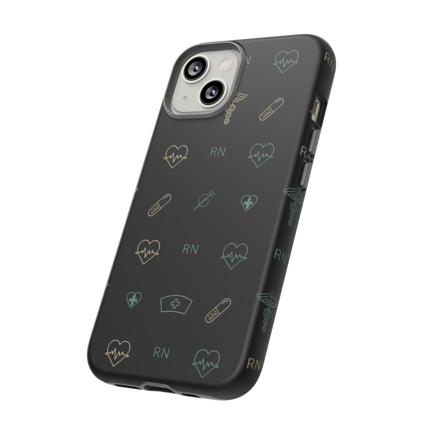 RN Nurse Phone Case – Minimal Medical Icon Pattern Healthcare Worker Tough Case