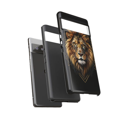 Majestic Lion Phone Case – Black Gold Luxury Lion Art Tough Protective Case