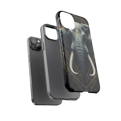 Elephant Mandala Phone Case – Black and Gold Spiritual Elephant Tough Protective Case