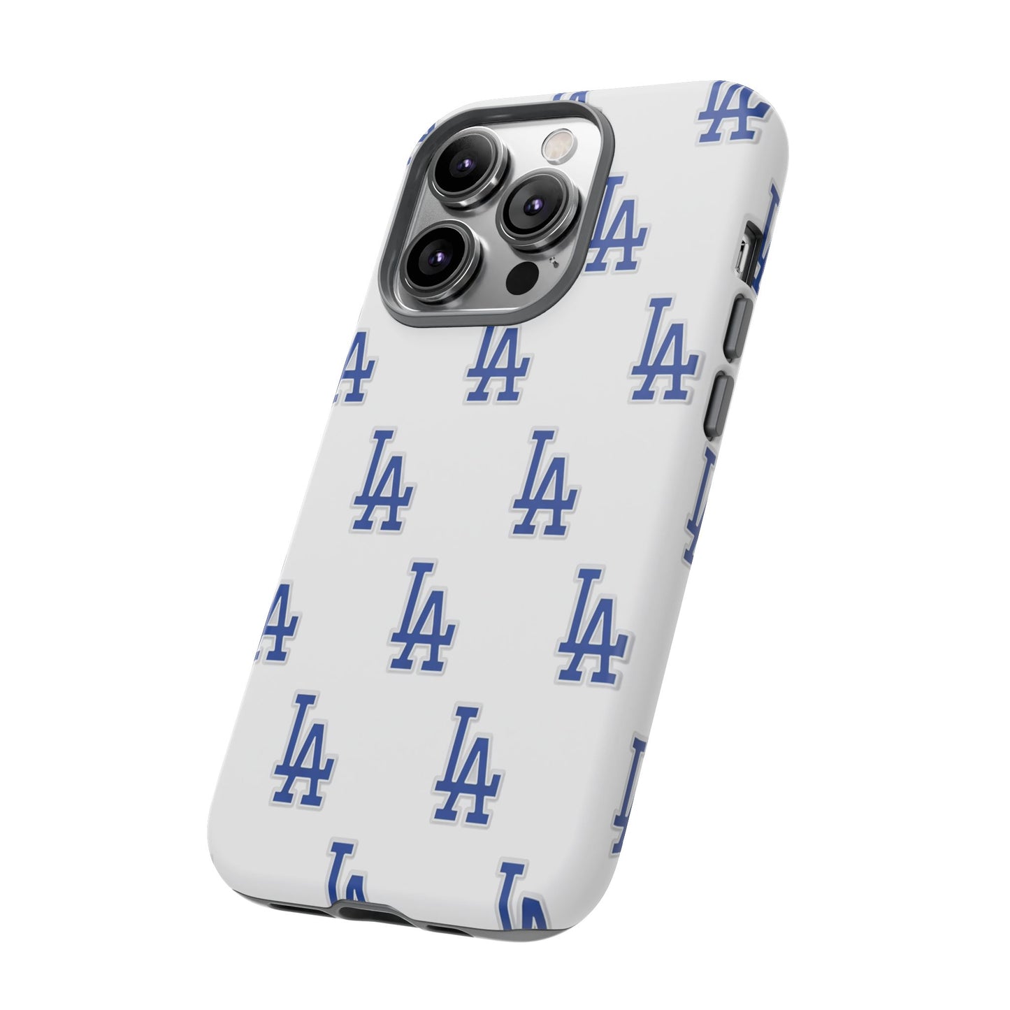 Blue LA Monogram Pattern Phone Case | Minimal Baseball Inspired Tough Cover