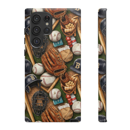 Baseball Gear Collage Phone Case – Vintage Baseball Equipment Sports Tough Case
