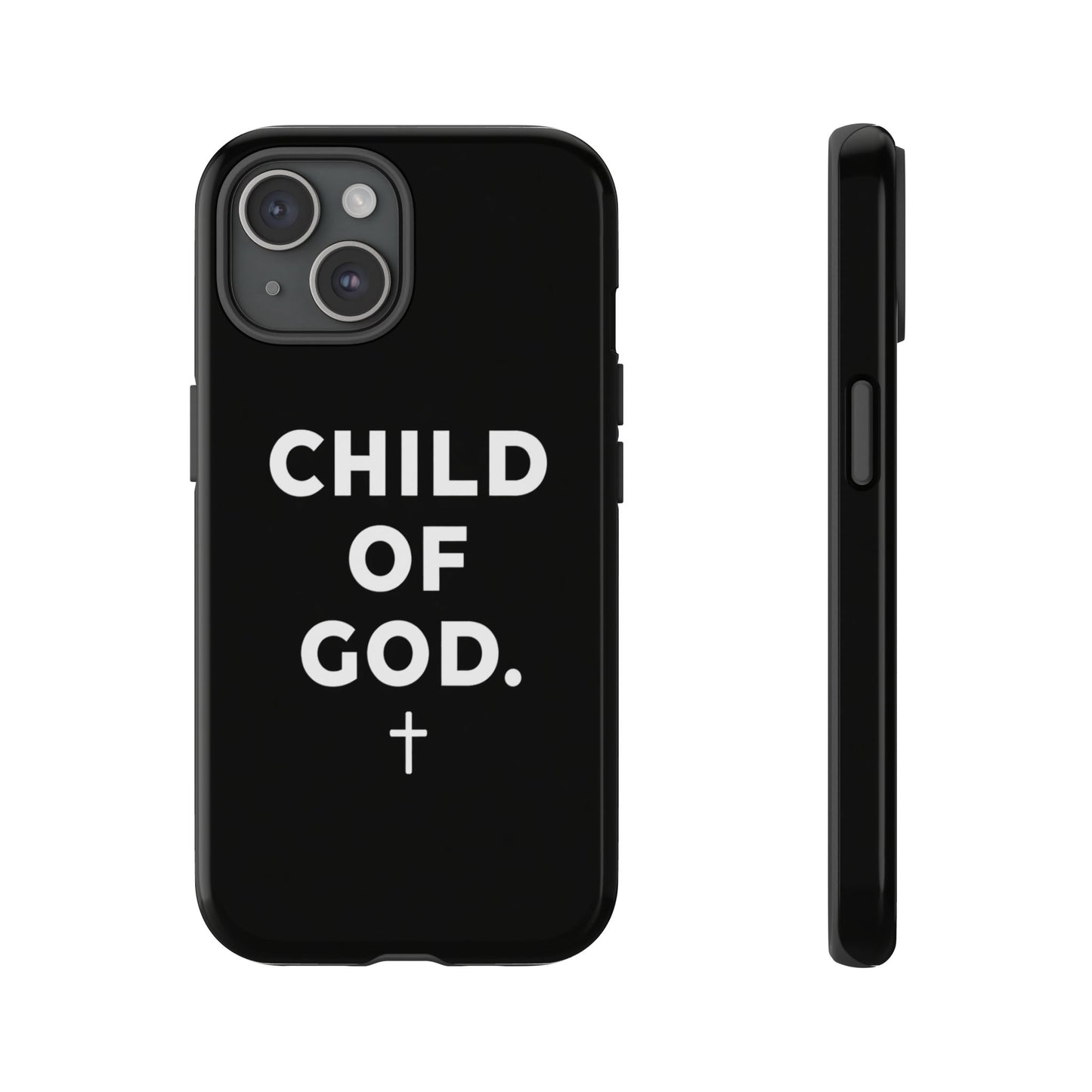 Child of God Phone Case Christian Black Aesthetic Cross Tough Cover