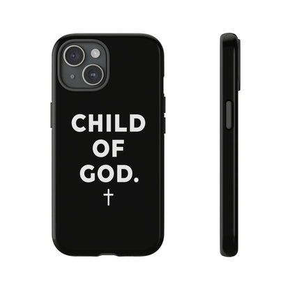 Child of God Phone Case Christian Black Aesthetic Cross Tough Cover