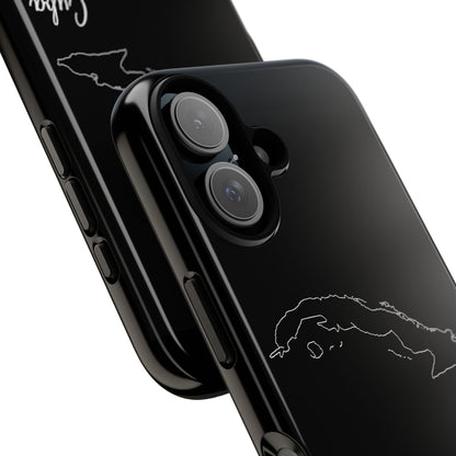 Cuba Outline Phone Case – Minimal Country Map Tough Case (iPhone, Samsung, Pixel)