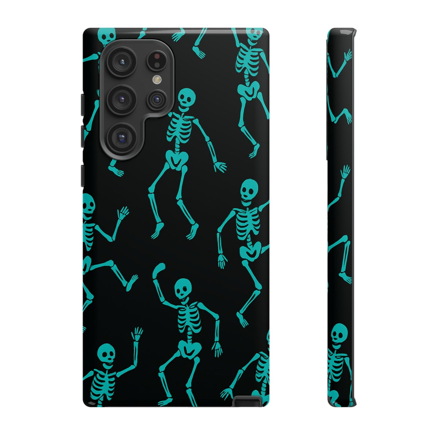 Dancing Teal Skeletons Phone Case | Tough Protective Case for Iphone, Samsung Galaxy and Pixel