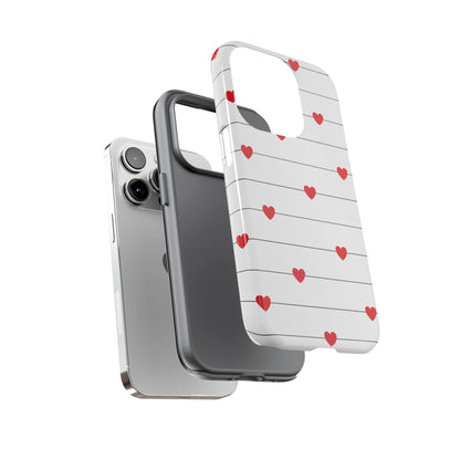 Red Heart Stripe iPhone Case | Tough Shockproof Love Aesthetic Cover