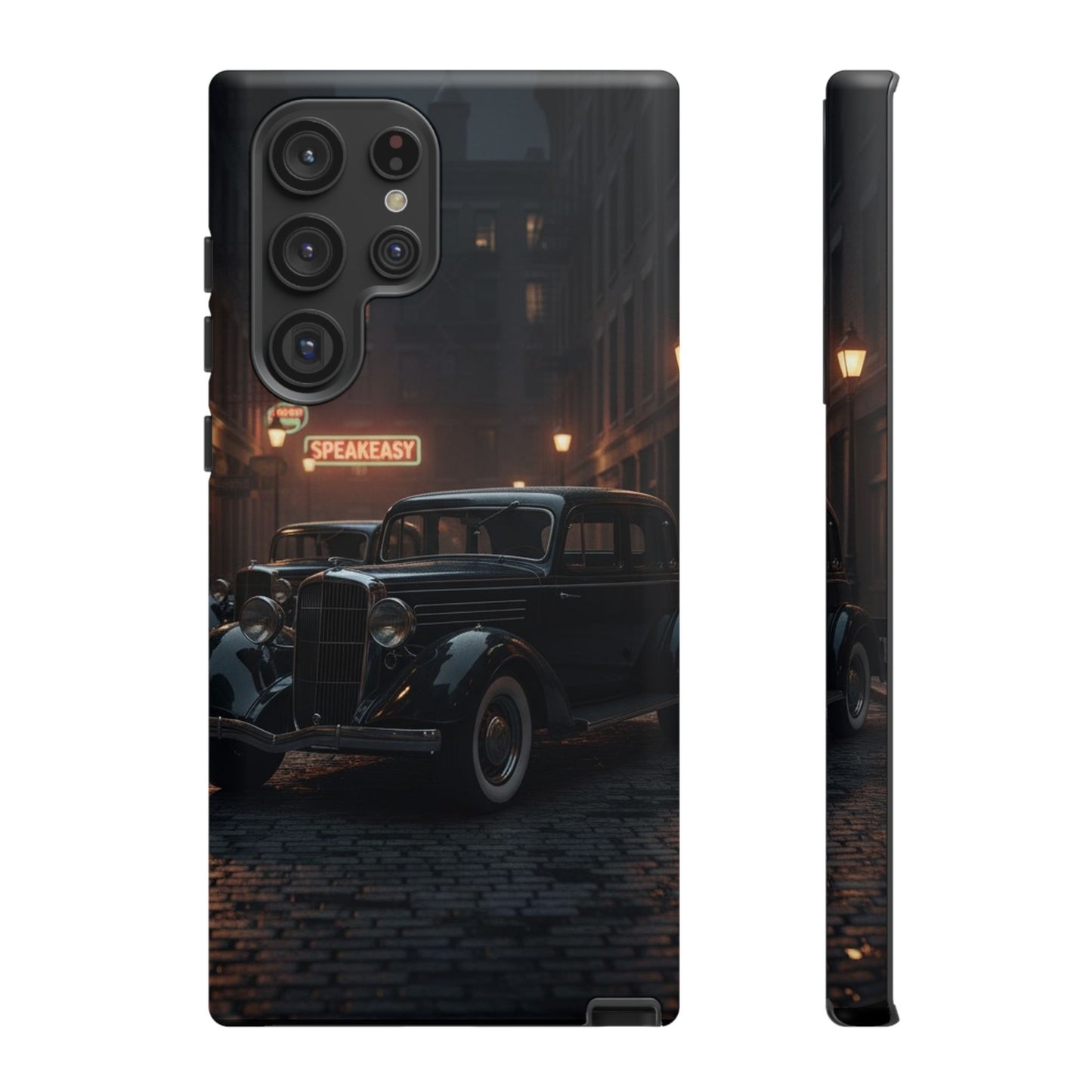 Vintage Classic Car Phone Case | Retro Noir Aesthetic | 1930s Street Scene Tough Case for iPhone & Samsung