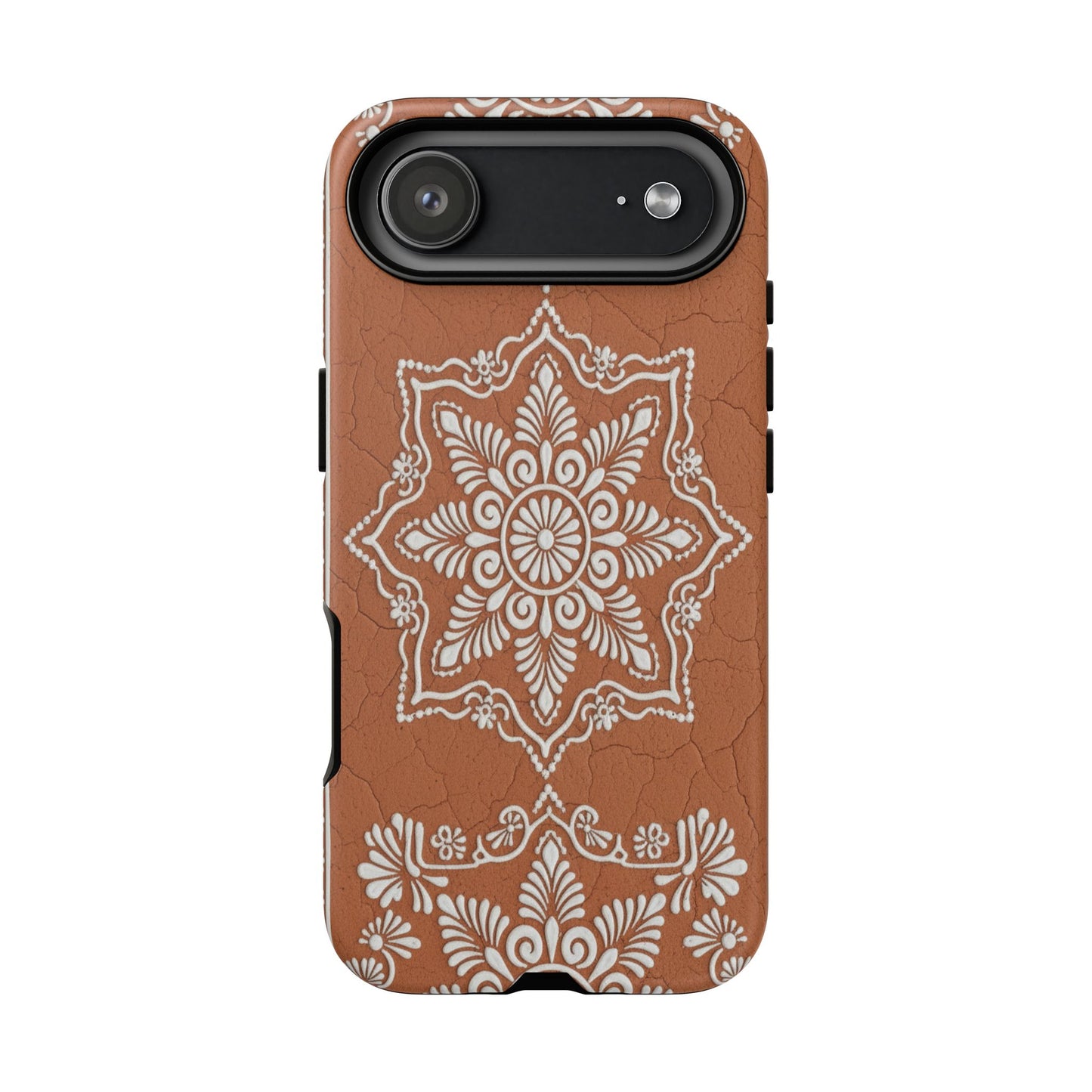 Talavera Terracotta Phone Case | Mexican Floral Pattern iPhone & Samsung Tough Case | Boho Clay Aesthetic Cover