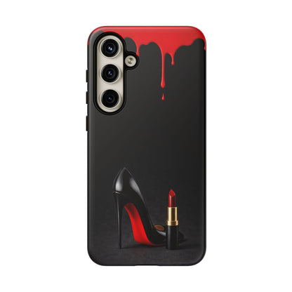 Dark Feminine Red Drip Phone Case – Gothic Glam Tough Cover
